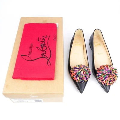 Zapatos planos Christian Louboutin para mujer talla 37 cuero negro punta puntiaguda Foto 1 de 4