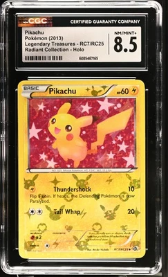 CGC 8.5 Pikachu Legendary Treasures RC7/RC25 Radiant Collection Holo Pokemon - Image 1 of 2