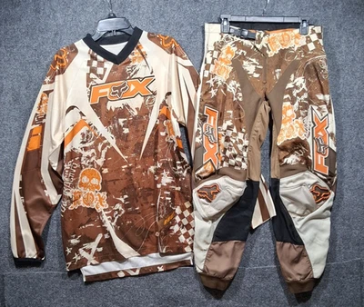 FOX DE COLECCIÓN Racing Ricky Carmichael Motocross Dirtbike Set Marrón y Naranja Talla 32 Foto 1 de 4