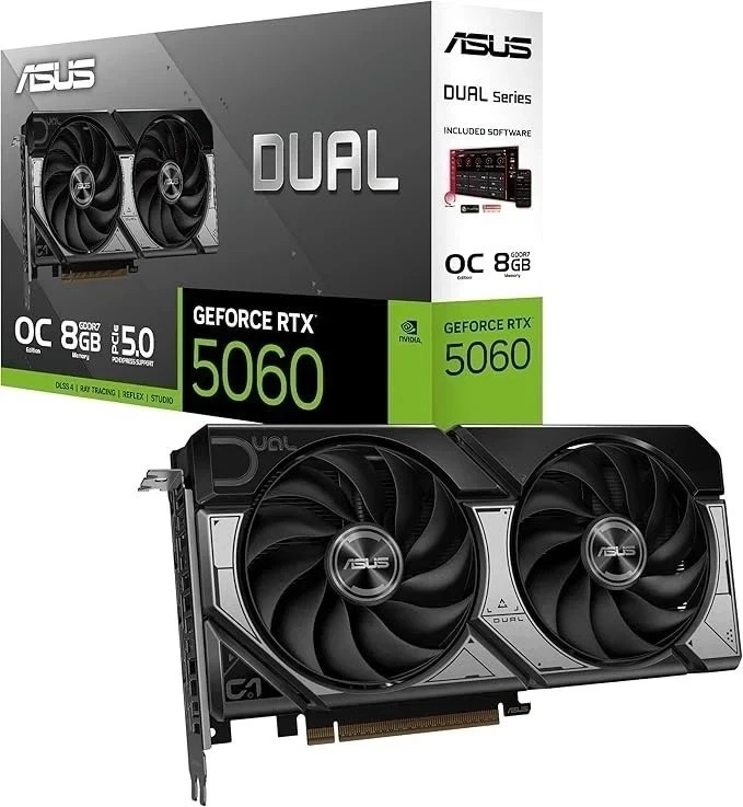ASUS Dual GeForce RTX 5060 OC Edition – DUAL-RTX5060-O8G – 8GB GDDR6 – Brand New - Image 1 of 1