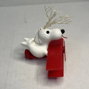 MCM Snoopy Weihnachtsschmuck Snoopy Rentier als der rote Baron Vintage - Bild 1 von 5