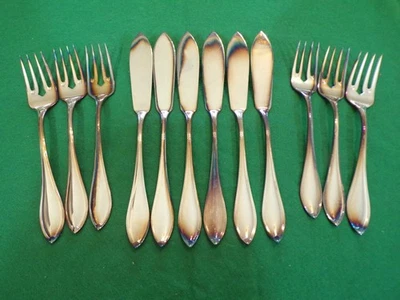 Robbe & Berking NAVETTE Fischbesteck 6 Personen 12 Teile Silber 150er TOP - Bild 1 von 4