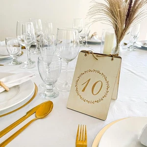Table Top Decorations Numbers for Wedding Reception 1-24 Double Sided Real Wood - Picture 1 of 10