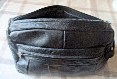 Leder Kulturbeutel Kulturtasche Kosmetiktasche Herren M Made in Italy - Bild 1 von 4