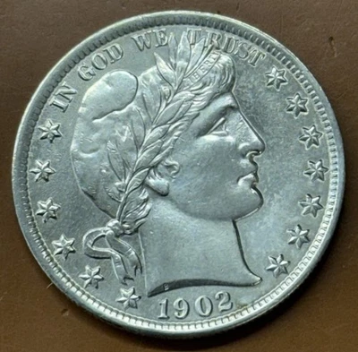 1902-P Barber Half Dollar Silver UNC Uncirculated Details Coin - TCCCX - Image 1 of 4