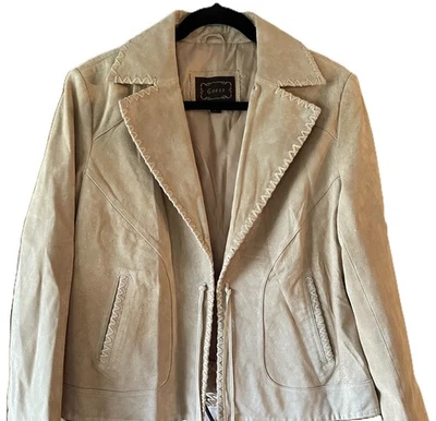 Chaqueta De Colección Guess Gamuza Frente Abierto Mujer Tostada Vaquera Occidental Años 90 Talla S Boho Foto 1 de 4