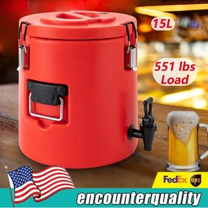 Stainless-Steel Insulated Thermal Hot and Cold Beverage Dispenser With Lid 15L - Picture 1 of 15