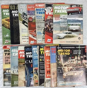 Vtg Motor Trend Magazine Lot 17 Total Issues 1961 to 1963 Petersen Publishing Co - Picture 1 of 12