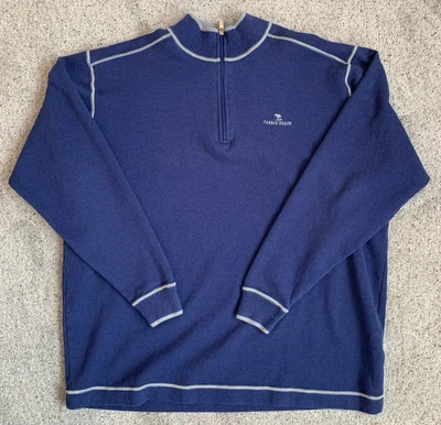 Suéter Pebble Beach Para Hombre XL Performance 1/4 Cremallera Azul Pull Over Golf Spring Foto 1 de 4