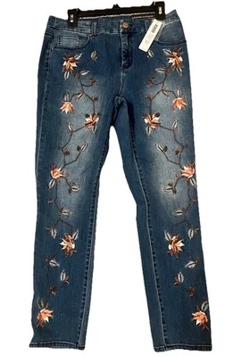 Chicos так похудения подруги лодыжки джинсы бисером лозы женщин Sz 0,5 новый с ярлыком - Изображение 1 из 4