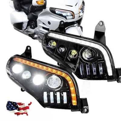 Faro delantero LED luz alta baja señal DRL para Honda GoldWing GL1800 2001-2017 Foto 1 de 4