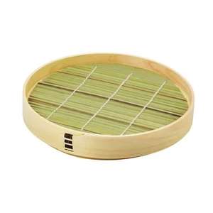 Bandeja de soba de madera Hinoki con tapete de bambú - Hecha en Japón, Omakase, Sushi - Imagen 1 de 4