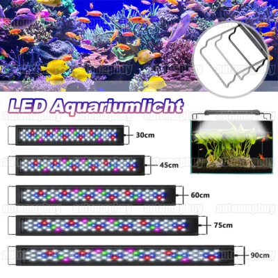 Lampada illuminazione acquario LED RGB 30-115 cm spettro completo luce da appoggio - Immagine 1 di 4