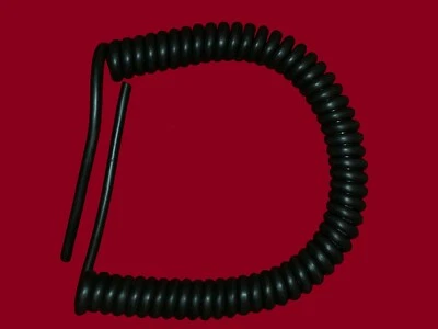 ADVANCED RETRACTABLE CABLES 2 CORE 1.5sqmm BLACK COILED LSZH POWER CABLE, 500mm (20") COIL LENGTH #