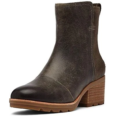 Sorel 女式 Cate Bootie Rain 防水棕色皮革 10.5M 码 — 第 1/4 张图片