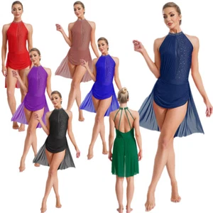 Women's Dancewear Latin Dress Stage Costume Backless Contemporary Lyrical Shows - Picture 1 of 95