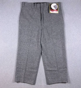 VTG Woolrich Malone Wool Pants 46 (Fit 45x29) Gray Heavyweight Made in USA NWT - Picture 1 of 13