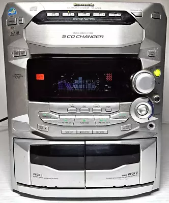 Panasonic SA-AK24 CD Stereo system 5-CD Changer Dual Tape. Only radio works - Image 1 of 4