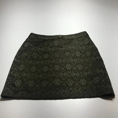 Юбка женская Banana Republic размер 6 зеленый узор икат прямая эластичная с подкладкой - Изображение 1 из 4