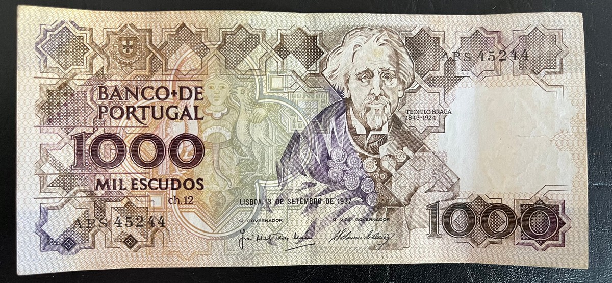 ◆ポルトガル 旧エスクード紙幣 1000 escudos◆ Portugal 1000 Escudos In Portuguese Paper Money for sale | eBay