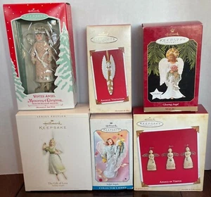 Lote de (6) adornos de coleccionista de recuerdo de ángel Hallmark - Imagen 1 de 7