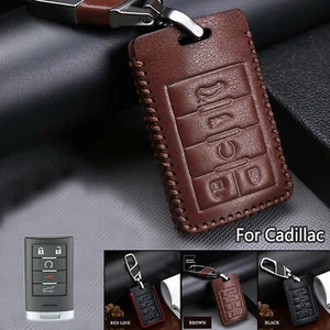 Couverture boîtier télécommande voiture cuir pour Cadillac Escalade CTS XTS DTS - Zdjęcie 1 z 8