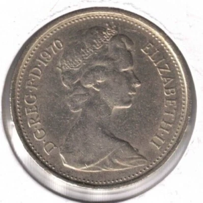 1970 Great Britain Circulated 5 Pence QEII & Crowned Thistle Coin! - Image 1 of 2