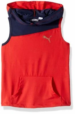 Sudadera con capucha deportiva retro para niñas pequeñas PUMA, cinta roja, 4 Foto 1 de 2