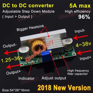 5A DC-DC Buck Step Down Adjustable Converter 5V-38V to 3.3V 5V 6V 9V 12V 15V 24V - Picture 1 of 9