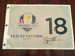 Bryson DeChambeau signed JSA COA 2018 Ryder Cup Flag Masters US Open PGA Tiger - Picture 1 of 4