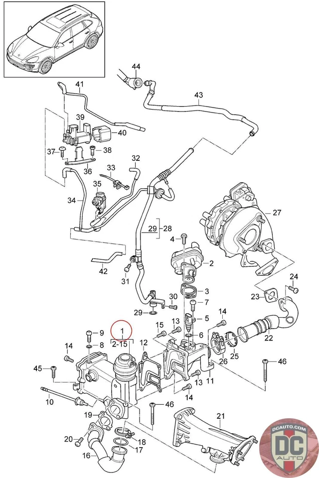 Porsche Cayenne EGR 2011-2018 enfriador 95811101121 PAB131515C 62 k millas Foto 1 de 1