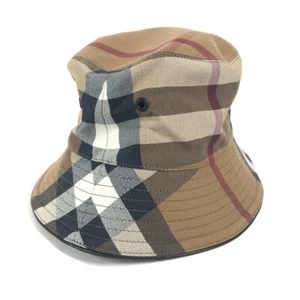 BURBERRY 8052981 check hat hat bucket hat bob hat hat cotton Beige/Brown Unused - Picture 1 of 12