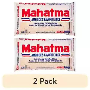 (2 Pack) Mahatma Enriched White Rice, Extra Long Grain Rice, 5 Lb Bag - Picture 1 of 10