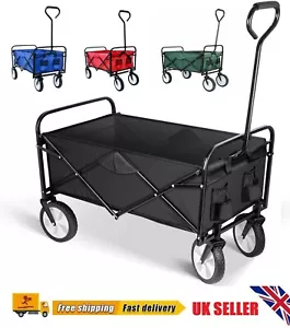 More details for foldable collapsible camping outdoor garden trolley cart wagon truck wheelbarrow
