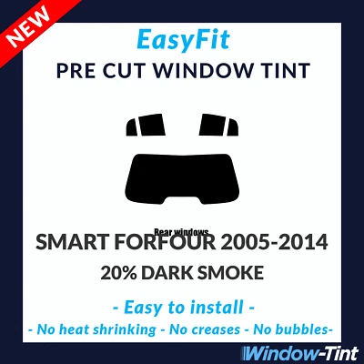 EasyFit Static Pre Cut Window Tint For Smart Forfour 2005-2014 - 20% Dark Rear - Image 1 of 3