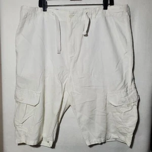 Sean John Shorts Men's Size 40X13 Bright White Cargo Classic Flight Linen Cotton - Picture 1 of 14