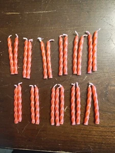 Vintage Red Candles Spiral 2 1/2" Lot Of 23 - Picture 1 of 6