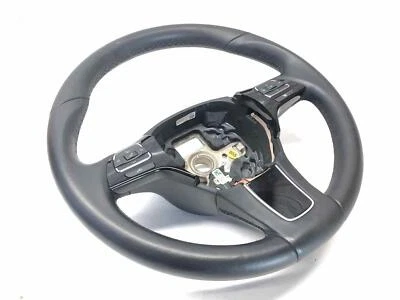 2011-2014 Volkswagen Touareg Steering Wheel 3 Spoke Black Leather 7P6419091 - Image 1 of 4
