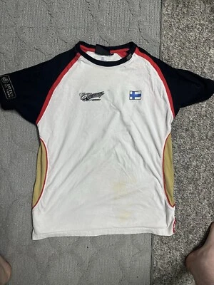 LOTUS F1 TEAM Mens UK KIDS XL 2012-15 Kimi Raikkonen No9 T-Shirt STAINED - Image 1 of 4