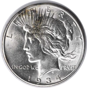 1934-D VAM 3 Peace Silver Dollar DDO Choice BU Uncertified #724 - Picture 1 of 2
