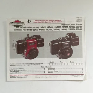 Briggs and Stratton Owners Manual 19A400 Various - Picture 1 of 7