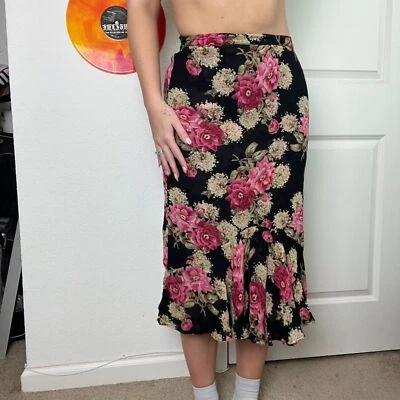 Vintage 90s Y2K Sarah Arizona Reversible Midi Floral Skirt Sz S - Image 1 of 4