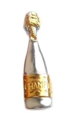 MAROROS Champagner Flasche Anstecker Revers Pin bicolor glänzend m.i.Germany + Box Rp14