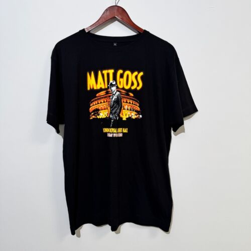 T shirt vintage unisexe noir coton taille XL mat goss année 2000 coupe régulière