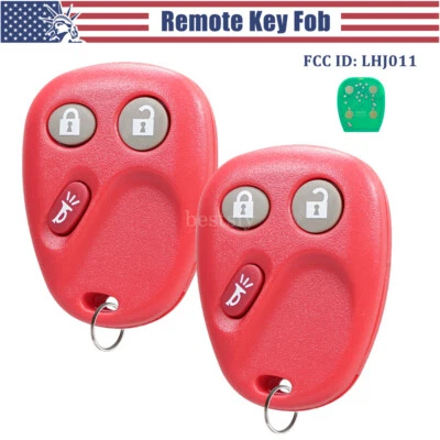 2 para 2003 2004 2005 2006 GMC Sierra 1500 2500 controle remoto chaveiro de entrada sem chave vermelho - Imagem 1 de 4