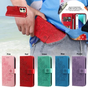 For Redmi Note13 K70 13C 12 11A Fashion Women Flower PU Leather Wallet Flip Case - Picture 1 of 25