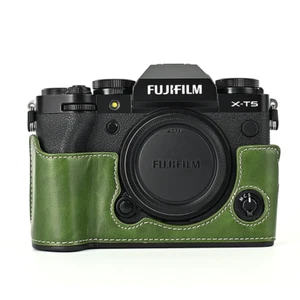XT5 PU / Genuine Leather Half Case Body Base Protector for Fujifilm X-T5 Camera - Picture 1 of 14