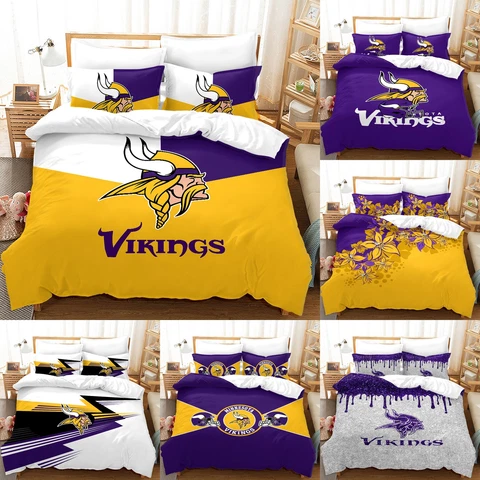Minnesota Vikings Bedding Set 3 Pieces Duvet Cover With Pillowcases Quilt Cover Cover