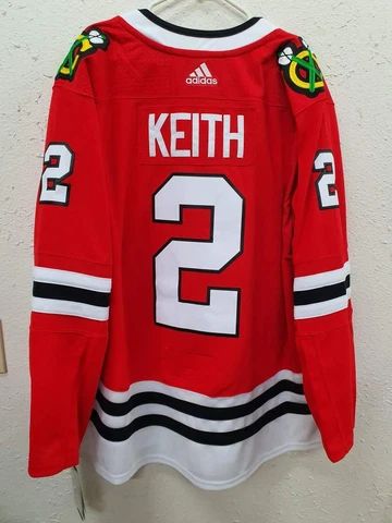 AUTHENTIC ADIDAS NHL JERSEY CHICAGO BLACKHAWKS ALT CAPT DUNCAN KEITH RED SZ 56 Cover