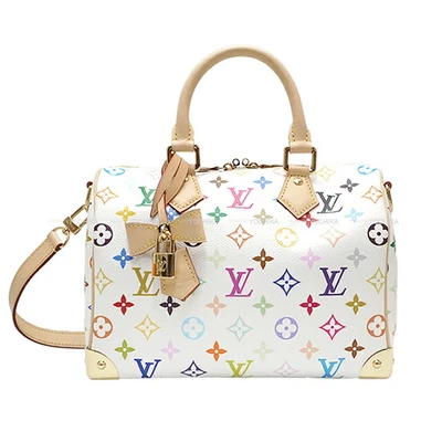Louis Vuitton Murakami Speedy 25 Bag  M13085  White Multicolor Monogram Gold New - Image 1 of 4